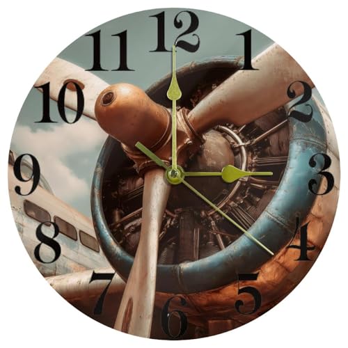 Horloge murale vintage hélice de chasseur objet d'art