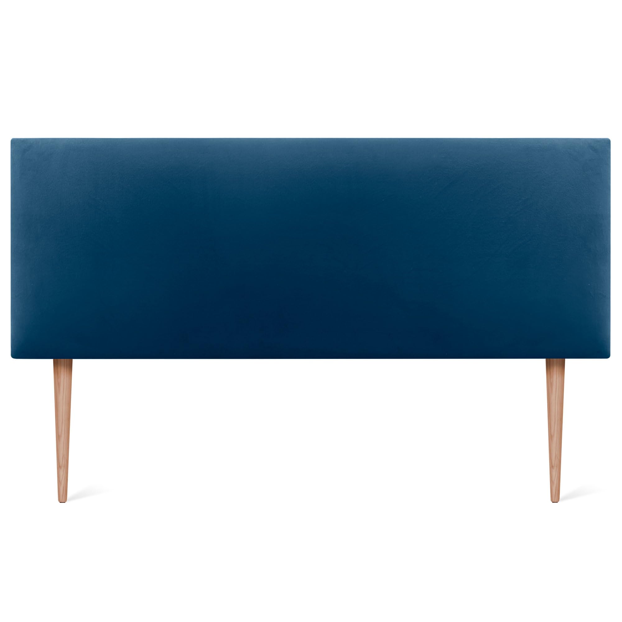 DHOME Testiera in Velluto Liscio con gambe di Alta Gamma Moderna Testiera Imbottita Letto di Lusso Camera da Letto Imbottita (Blu, 160cm)