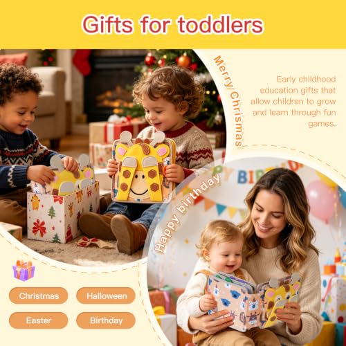 Image of Montessori Busy Book, Suitable for Toddlers Aged 1-3, Felt Sensory Activity Book, Children's Travel Toy, Quiet Book Busy Board, Birthday Gift for Boys and Girls
