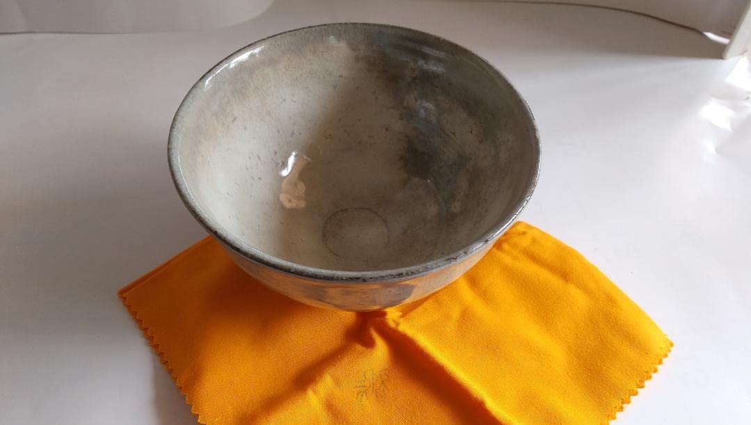 Amazon.co.jp: 萩焼 清水啓功 萩粉引 鬼熊川茶碗 共布 共箱 栞 茶道具