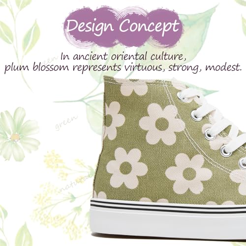 Image of kufeiti Women's High Top Canvas Sneakers Casual Walking Shoes