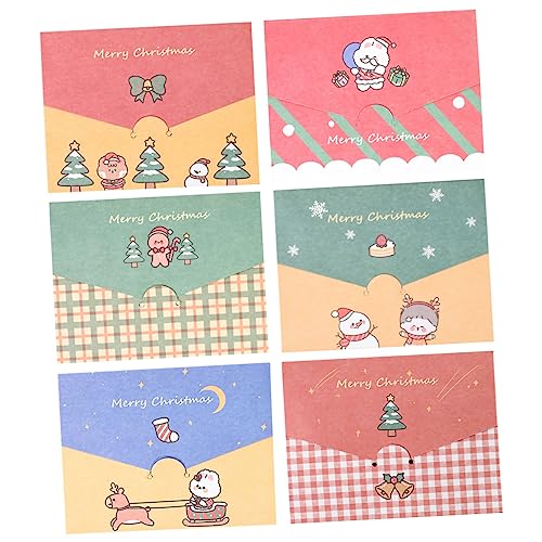Tofficu 18 Piezas tarjeta de Navidad decoración de tarjetas de felicitación dibujos animados tarjetas de felicitación navideños christmas papel tarjetas de felicitación