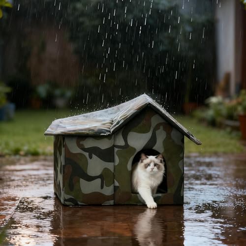 Maison pour chat d extérieur haute protection avec coussin