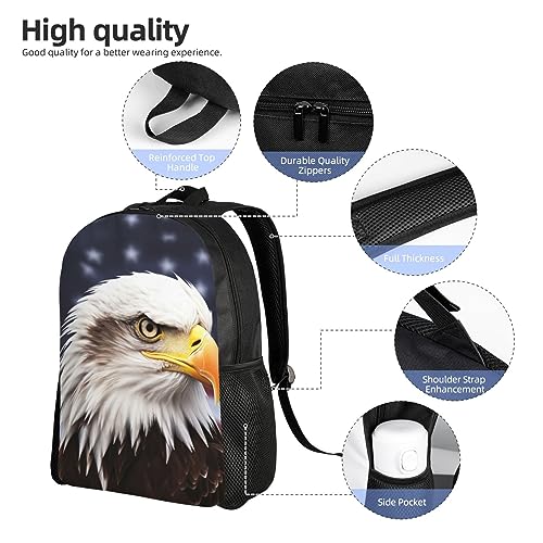 Mochila impermeable con diseño de águila negra ligera miniatura 5