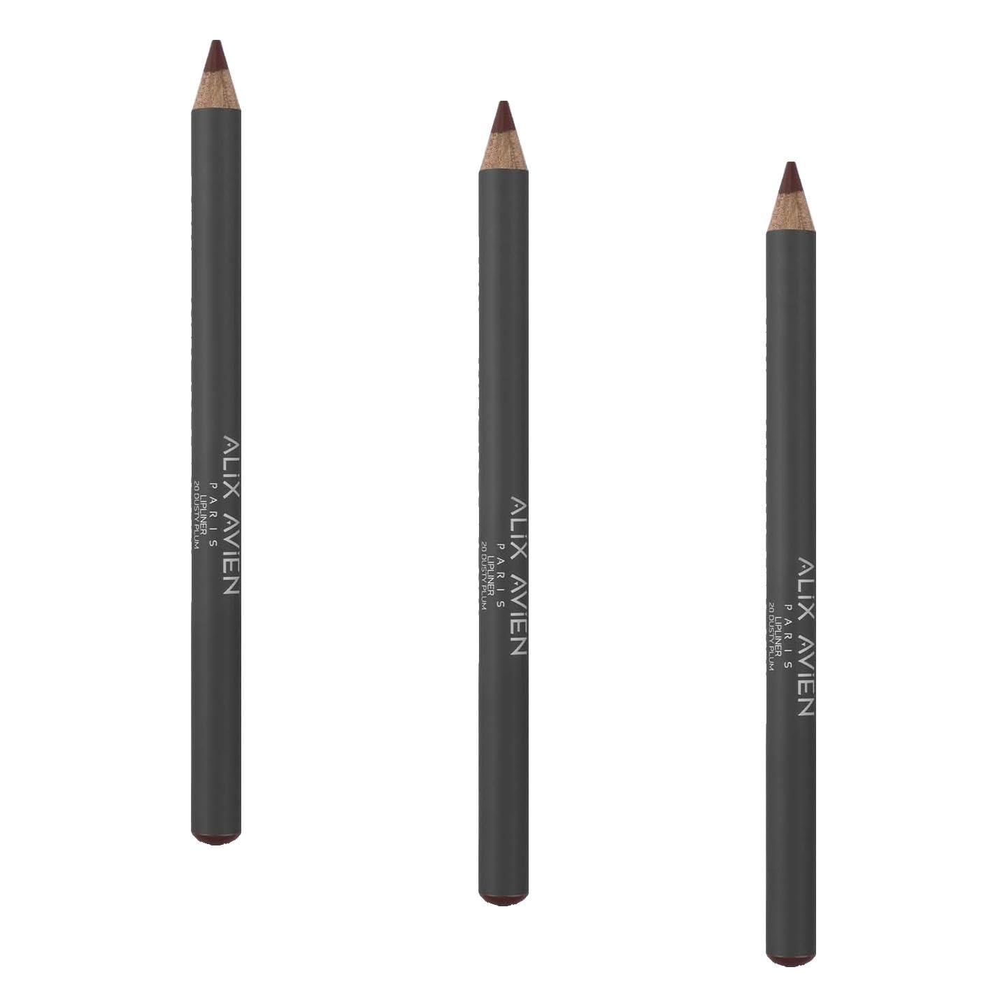 ALIX AVIEN Uzun Süre Kalıcı Dağılma Yapmayan Nemlendirici Dudak Kalemi - Lipliner Pencil 20 Dusty Plum (3 paketi)