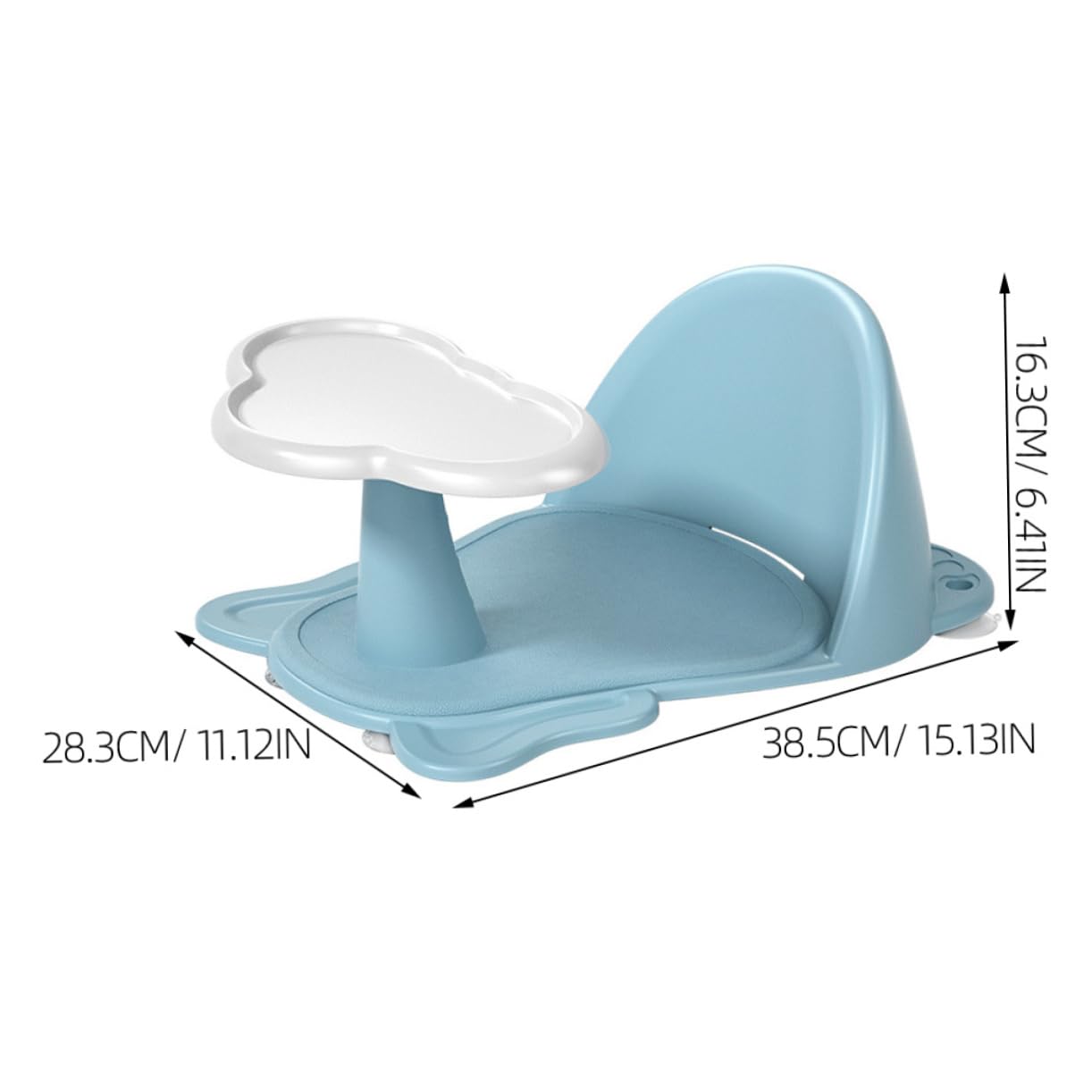 Badewannensitz für Kleinkinder mit Rückenlehne Abnehmbare Armlehnen Stabiler Rutschfester Stuhl für Junge Mädchen Tragbar und Langlebig Geeignet für Dusche und