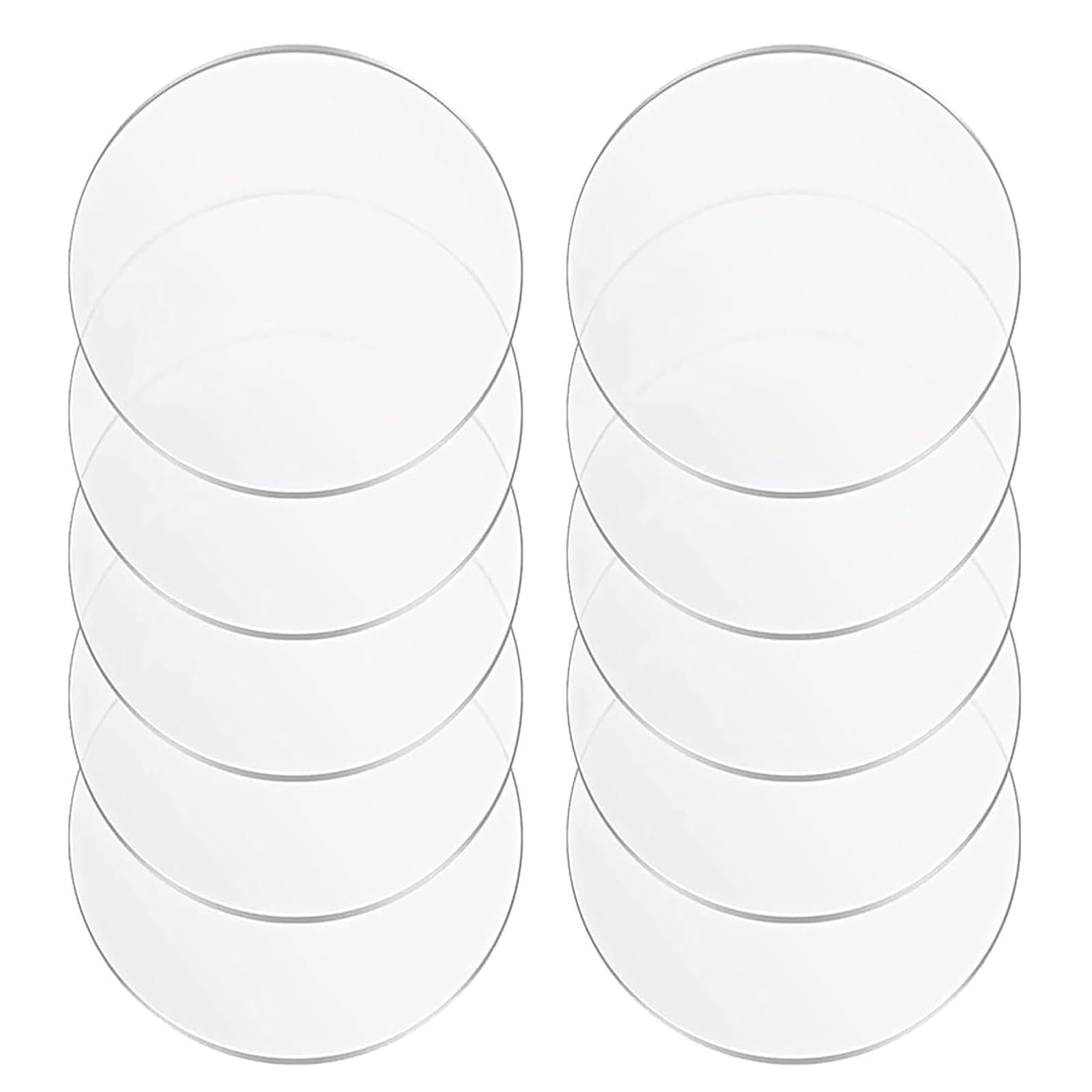 DFDPAXL 10 Pcs Acrylic Round Sheet Thickness 1Mm, Clear Acrylic Circle Diameter 60-100Mm Suitable for DIY Crafts And Home Decorations,Diameter 100mm