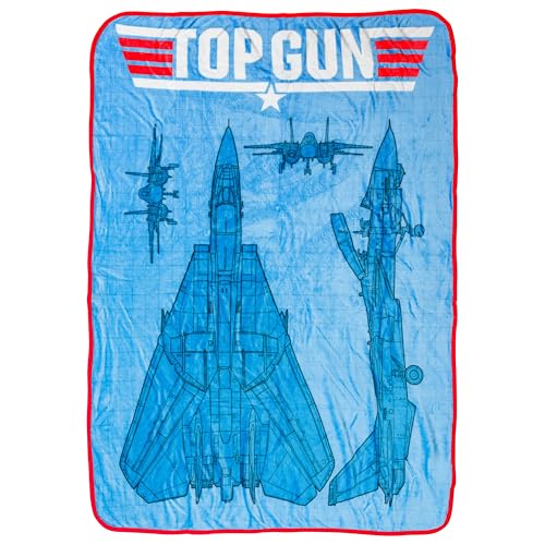 Silver Buffalo Top Gun: Maverick Plane Schematic 45 x 60 Fleece Throw Soft and Cozy Blanket 185 GSM