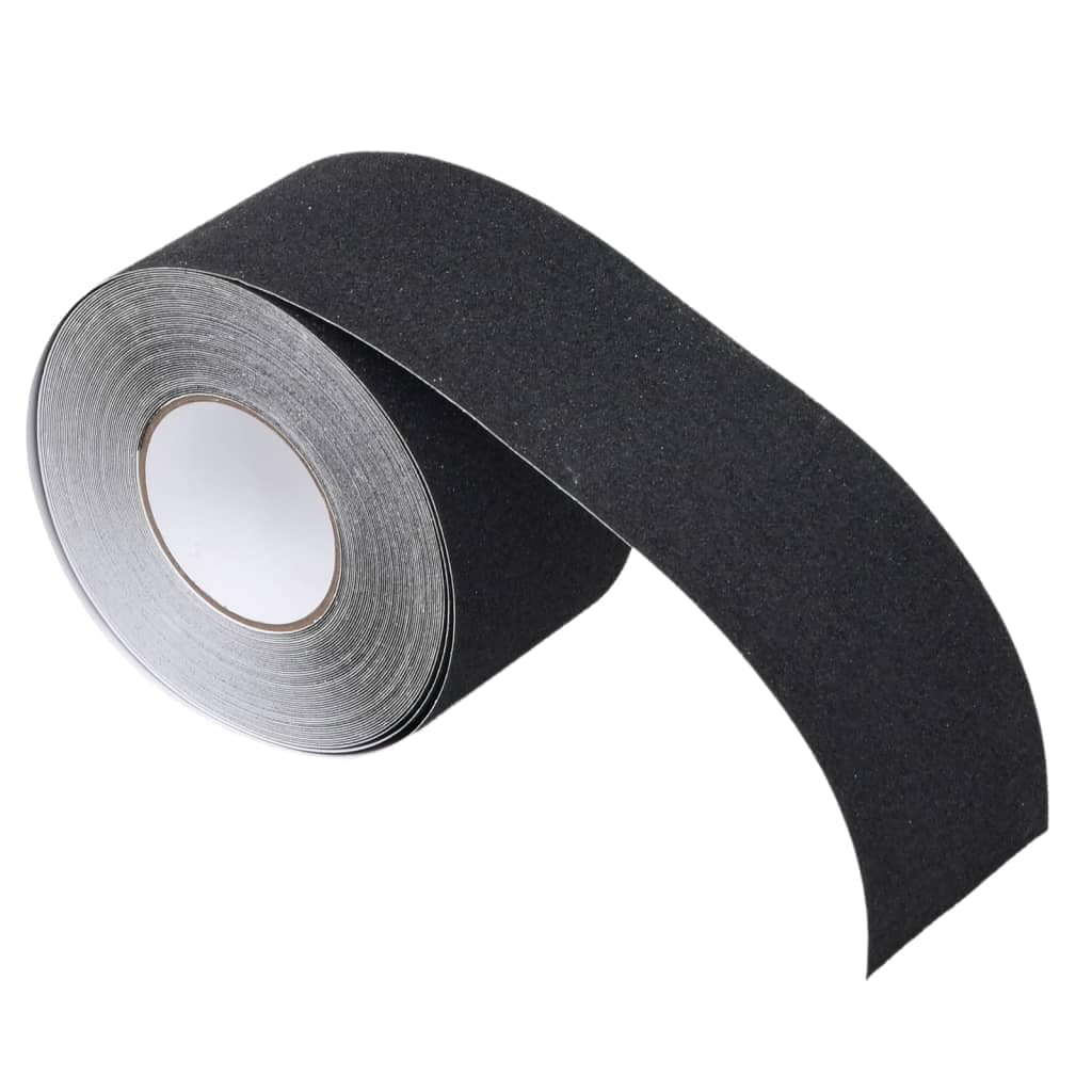 Cinta antideslizante negra 0,1 x 20 m PVC | Para interior y exterior, grano 80, fuerte adherencia, resistente al agua, se puede cortar
