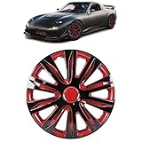 Neu und original verpackt Tenzo-R 33644 Radkappen Radzierblenden für Stahlfelgen Set Tenzo-R XII 15 Zoll schwarz rot