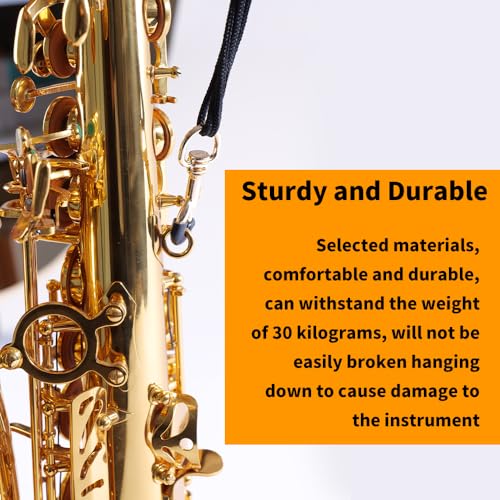 Nan Yante Saxophone Neck Strap | Leather & Fiber Dual-Layer Support | Reinforced Nylon Cord & Anti-Slip Hook | Adjustable 45-65cm (Tenor/Alto Sax)