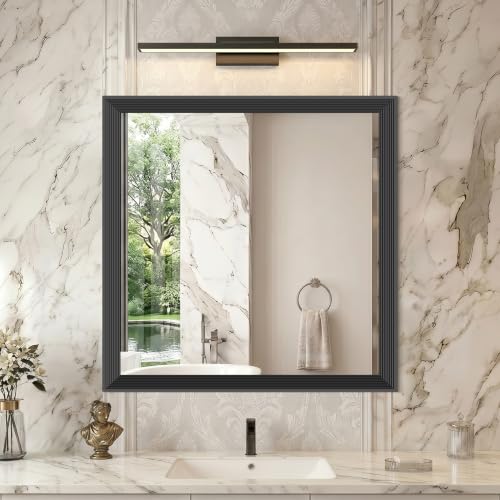DESBING 30x30 Black Bathroom Mirrors for Over Sink