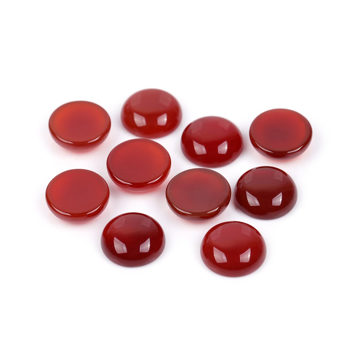 GEM-Inside 5Pcs 14mm Red Agate Jasper Cabochons Stones Beads for Jewelry Making Bezels Tennis Statement Jewelry