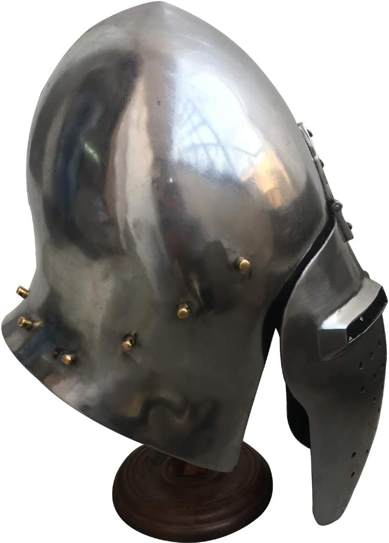 Medieval Heavy 14 Gauge Steel Bascinet Helmet ABS
