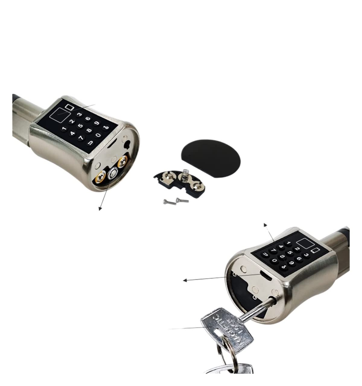 Serrure connectée, Cylindre TUYA App mot de passe empreinte digitale biométrique électronique serrure de porte intelligente clavier numérique Code serrure sans clé,Construite pour durer(115mm)