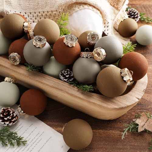 Hollowfly 12 Pcs Neutral Matte Christmas Ball...