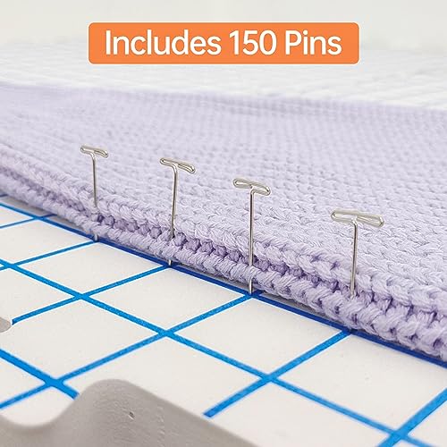Blocking Mats for Knitting 9 Pack Standard Mat Set, 150 T-Pins and Storage Bag, Blocking Board for Crocheting Crochet Tools Foam Crochet Blocking Blocking Boards for Knitting & Crochet Projects - Thumbnail 3