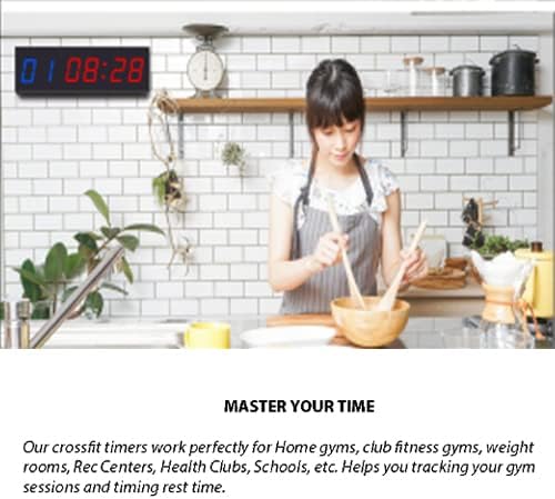 Miniatura 2 de Reloj de gimnasio con control remoto, temporizador LED de metal de 1.5 pulgadas y 1.8 pulgadas, cronómetro de entrenamiento Crossfit, cuenta