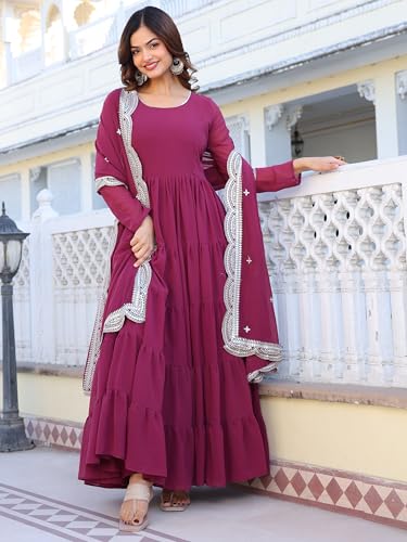 Image of Wedani Georgette Sequins Work Anarkali Kurta Set for Women