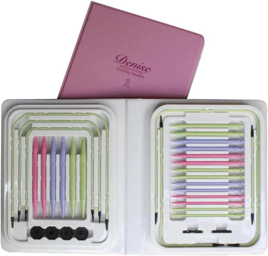 Denise Interchangeable Knitting Needle Kit, Pink (Pastel)