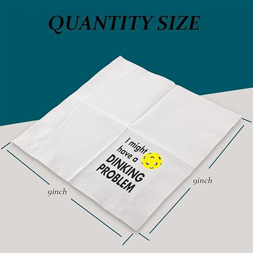 Miniatura 3 de VOWFOO Divertidas servilletas de cóctel con cita de pickleball, 50 unidades, servilletas desechables de papel de pickleball para jugadores de