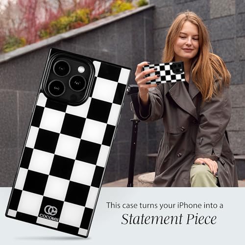 Image of COCOMII Rectangle for iPhone 14 Pro Max Case, Monochrome Checkered