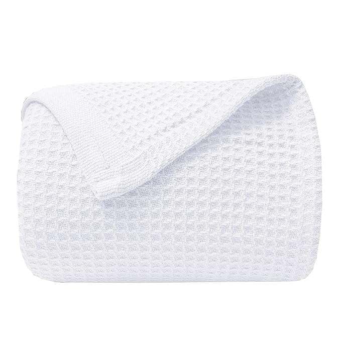 Image of Waffle Baby Blanket with Hood | 100% Cotton Muslin Baby Towel | Soft & Lightweight Newborn Swaddle Wrap (36x42 Inches, Dark Grey)
