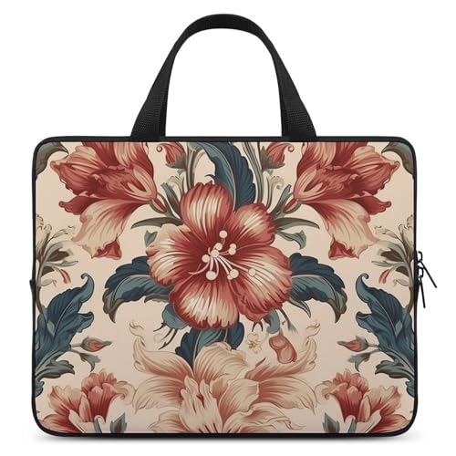 Maletín para laptop estilo romántico con flores unisex miniatura 1