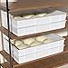 Qqbine 4 Packs Plastic Commercial Pizza Dough Proofing Box, Stackable Dough Trays for Pizza, 23.74