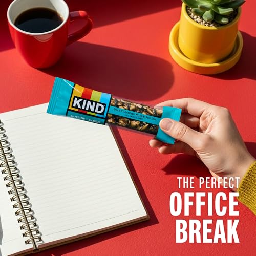 Image of KIND Healthy Snacks Bars, Dark Chocolate Nuts & Sea Salt, Gluten Free, Low Sugar, High Fiber Snacks, 6g Protein, 6 Count
