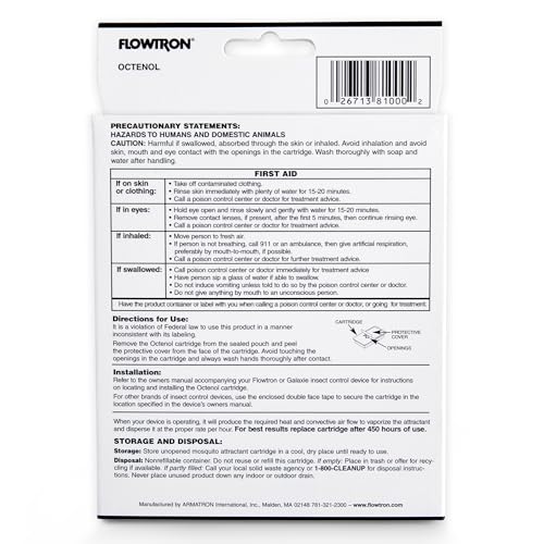 Image of Flowtron MA-1000 Octenol Mosquito Attractant Cartridge, Compatible with BK-15, BK-40, BK-80, MC-9000, FC-8800-3 Pack