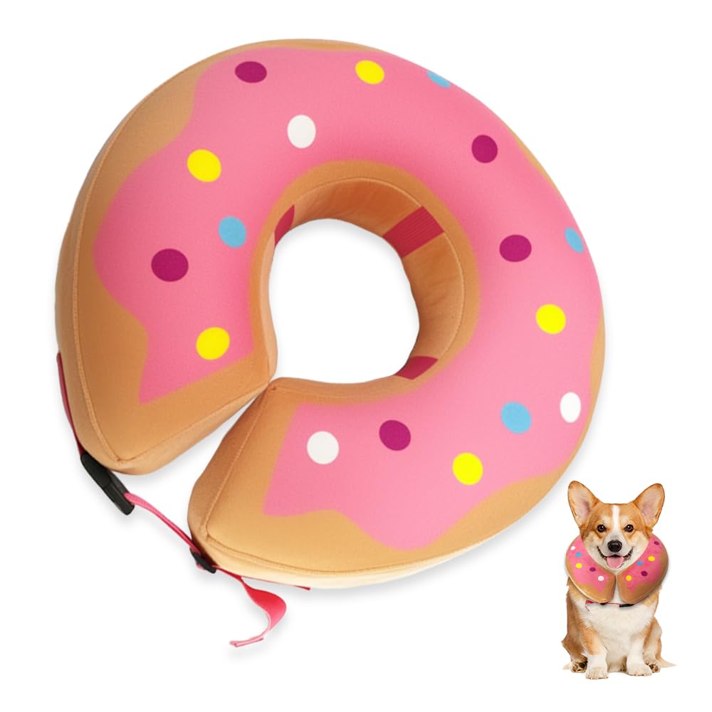 Collare Protettivo Gonfiabile Cane,Collare Elisabettiano Cane Morbido,SZMK Ciambella per Cani Post Operazione,Post Operatorio Collares Cani Intervento per Animali Domestici di Taglia Media, Grande-XL
