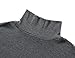 Beauhuty Regular Fit Lightweight Long Sleeve Knitted Pullover Turtleneck T-Shirt (Dark Grey,XXL)
