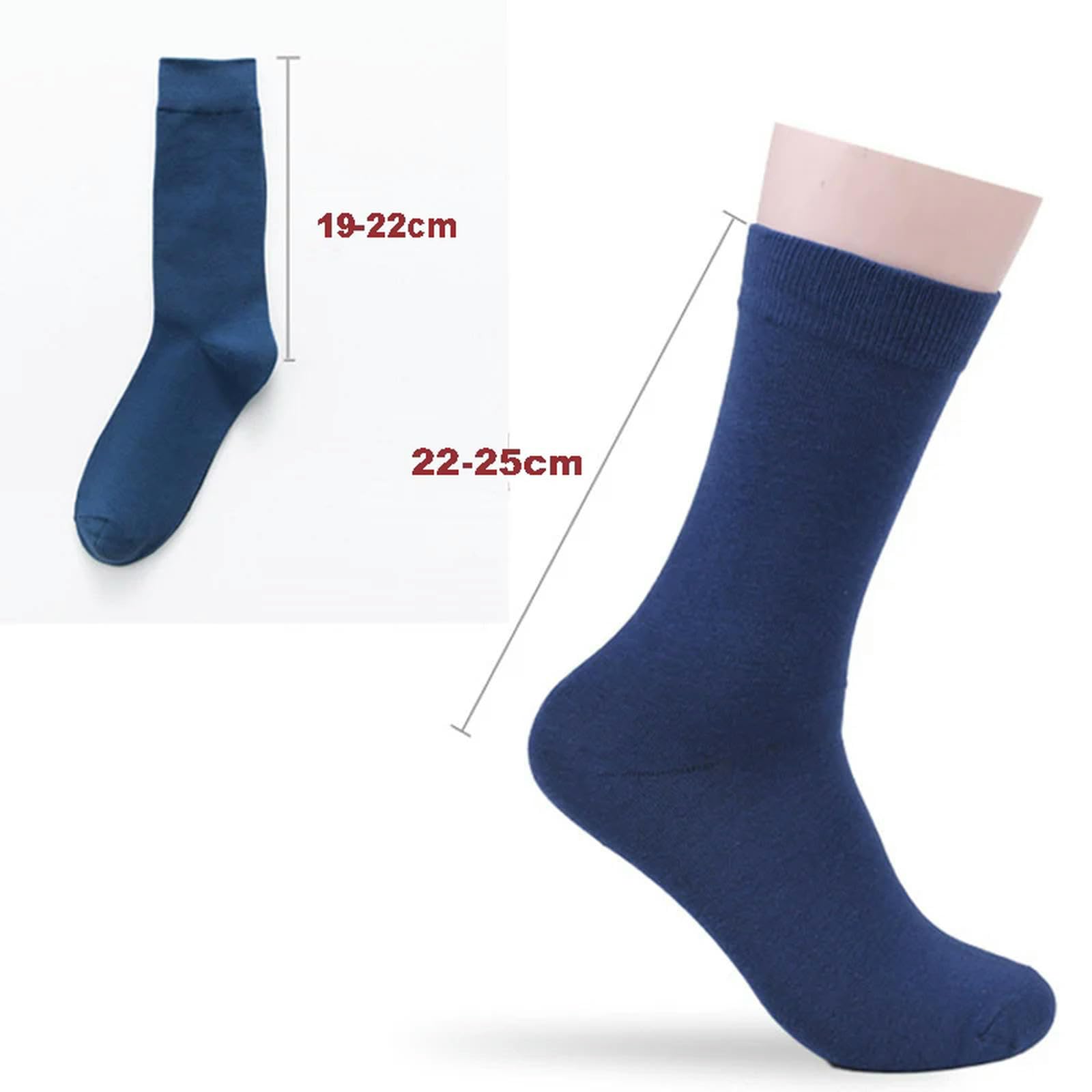 Calzini 10 Coppie Primavera Autunno Calze da Uomo di Cotone Dimensione 38-45 Calze Lunghe per Gli Uomini Calze da Abito Regali Maschili Business Casual Sox-5 Blu 5 Marrone-Taglia 38-44