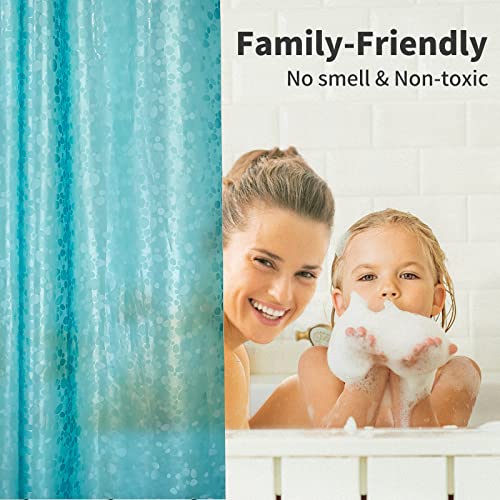 Shower Curtain Liner Heavy Duty Eva, Waterproof Shower Liner With 12 Rust Proof Metal Grommets And 3 Weighted Magnet, 72 X 72 Inches Bathroom Shower Curtain, Teal #TOP5