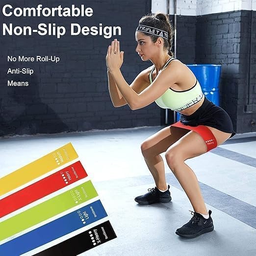 Image of Resistance Bands Set of 5, Exercise Loop Bands for Fitness, Strength Training and Home Workouts, Multiple Resistance Levels (Pack of 1)