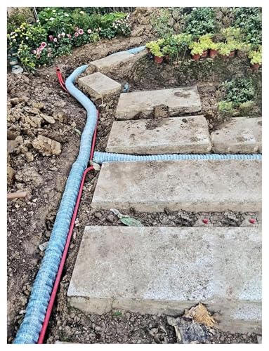 Tubo de drenaje francés perforado corrugado, tubo de drenaje subterráneo de infiltración suave expandible para paisaje/jardín/patio