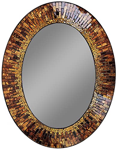 Lulu-Decor-Decorative-Handmade-Amber-Oval-Mosaic-Wall-Mirror-Perfect-for-Housewarming-Gift-LP601 Lulu Decor Decorative Handmade Amber Oval Mosaic Wall Mirror Perfect for Housewarming Gift LP601