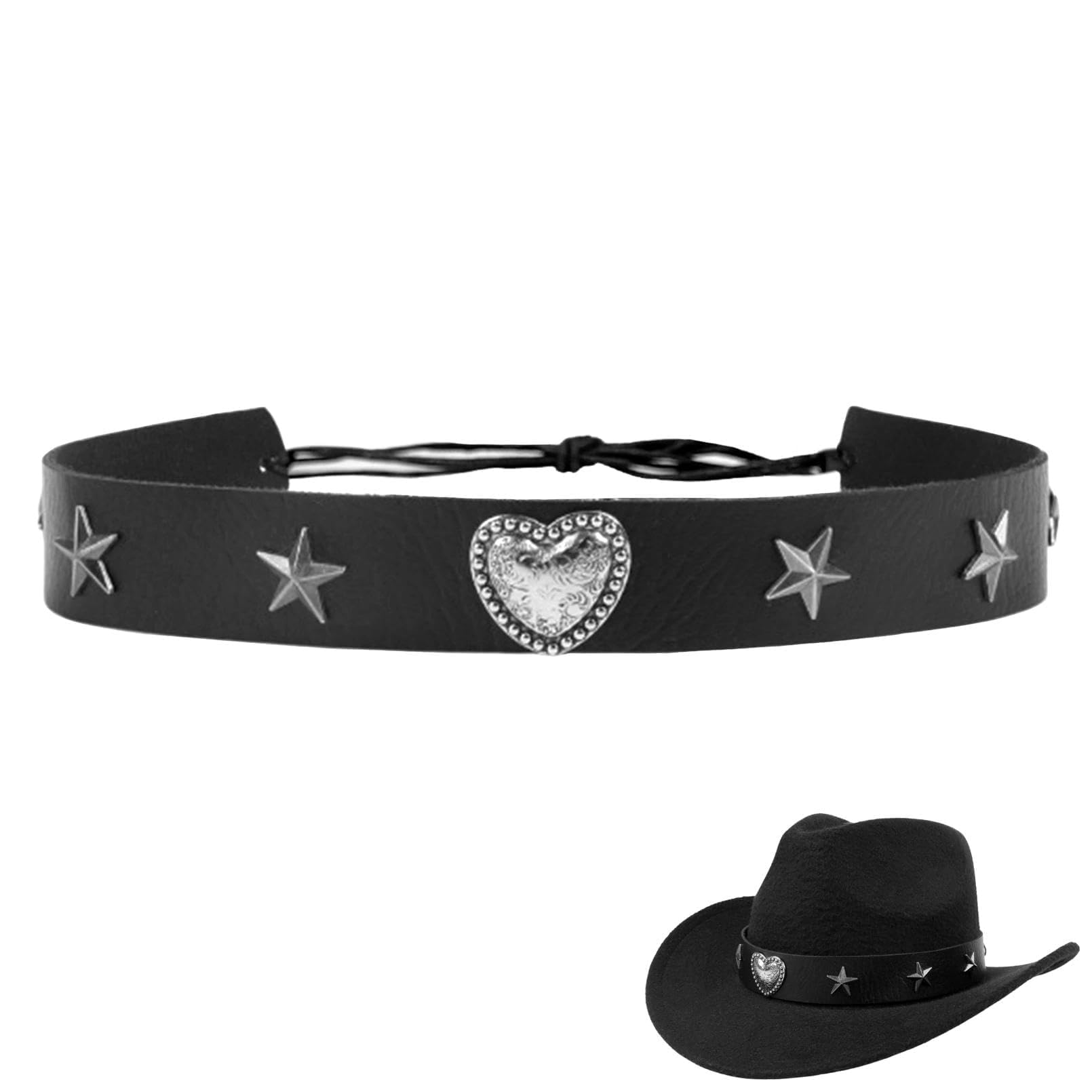 nemokamai Cowboy Hat Bands for Men Women Leather Hatbands Belt for Cowboy Western Fedora Cowgirl Hats