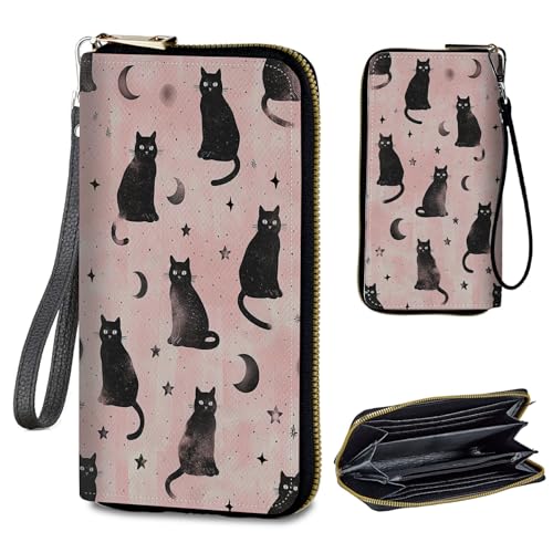 Image of Womens Wallet PU Leather Wristlet Wallets for Women, Large Capacity Lady Fashion Wallet Card Holder Zipper Wallet