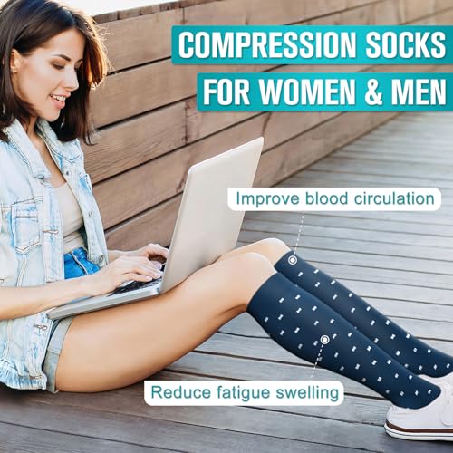 Image of Copper Compression Socks for Women & Men (6 pairs) - Best Support for Nurses, Running, Hiking, Recovery
