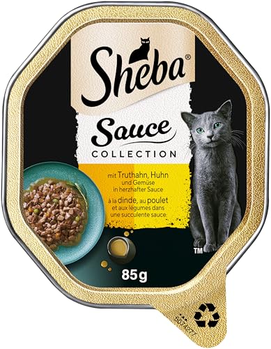 SHEBA Schale Nassfutter für Katzen Sauce Collection mit Truthahn Huhn und Gemüse 2 x 11 x 85g – Ansicht 2