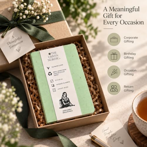 Image of 3 Pack Mini Journal Notebook A6 | Pocket Size (9 x 14 cm) Ruled Diary for Writing, Journaling & Daily Notes | Tea Paper Cover I (Mint Green)