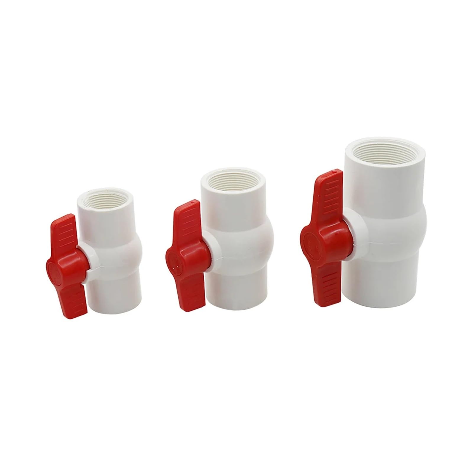 Válvula de bola PVC de 1,25 pulgadas, interruptor de tubería de agua con rosca hembra, 3 uds