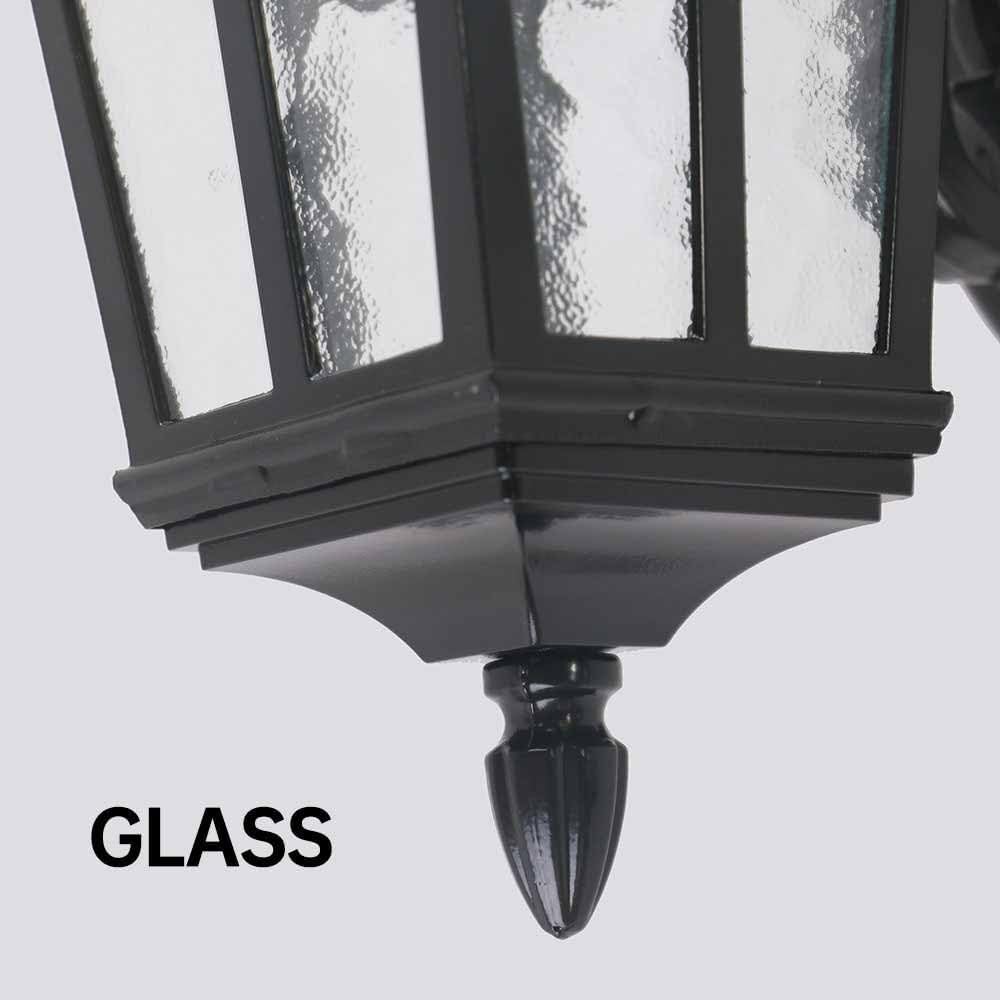 Lampa Ogrodowa,Lampy Czarny Aluminiowy Kinkiet Zewnętrzny Szklany Latarnia Ścienna Wodoodporna Zewnętrzna Lampa Ścienna Do Ogrodu Korytarza Podwórka Oprawa Ogrodowa(3 Pack)