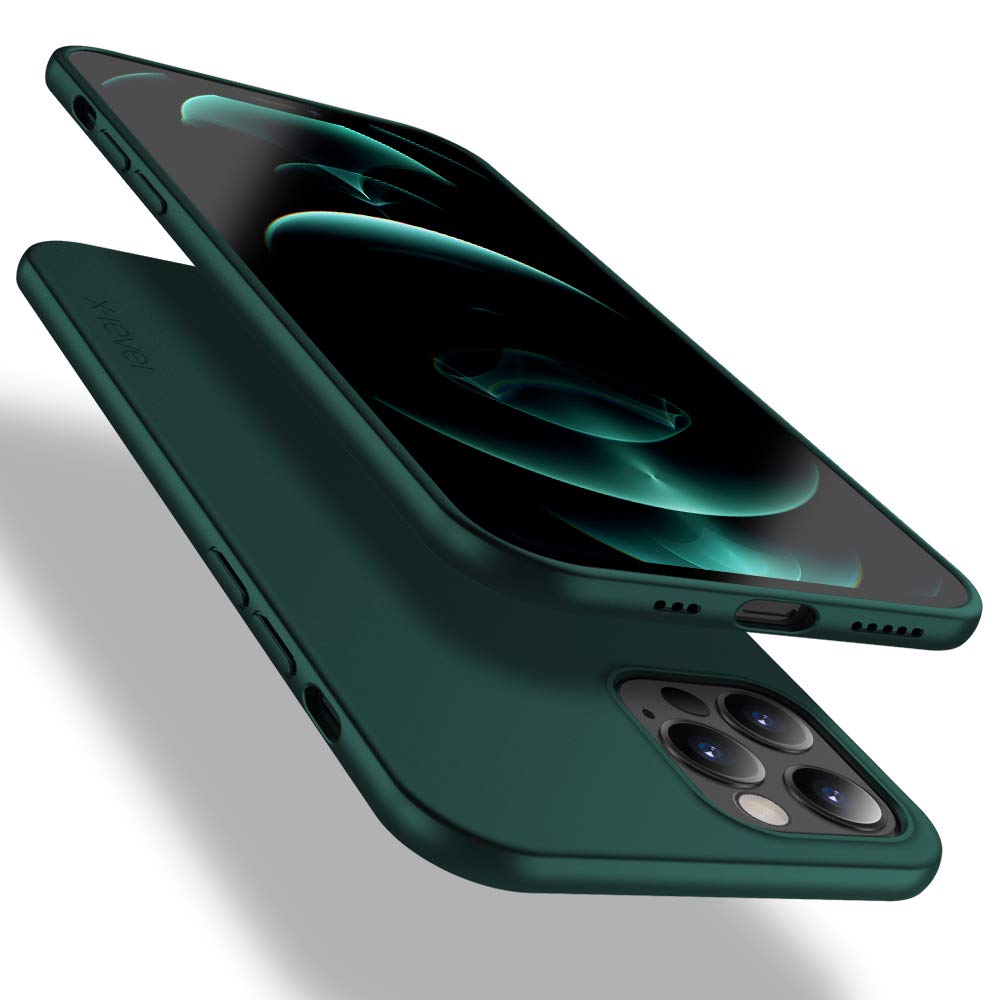 X-level for iPhone 12 Pro Max Case Slim Fit Soft TPU Matte Surface Ultra-Thin Phone Case Lightweight Full Protective Back Cover Compatible Apple iPhone 12 Pro Max 6.7" (2020 Release)- Midnight Green
