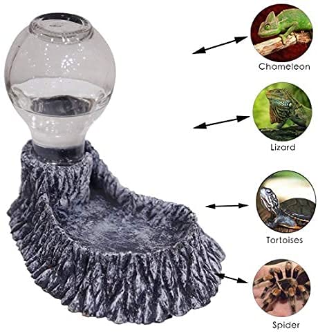 Dispenser Acqua Automatico Per Tartarughe E Rettili - Fontana A Cascata Da 400ml, Per Terrario Con Base Antiscivolo