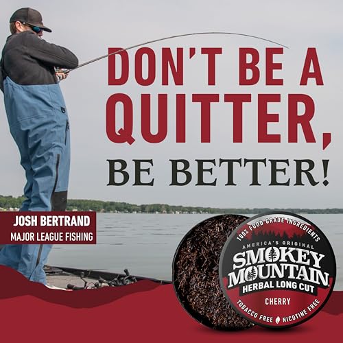 Image of Smokey Mountain Herbal Long Cut - Cherry - 10 Can Box - Tobacco Free and Nicotine Free Snuff