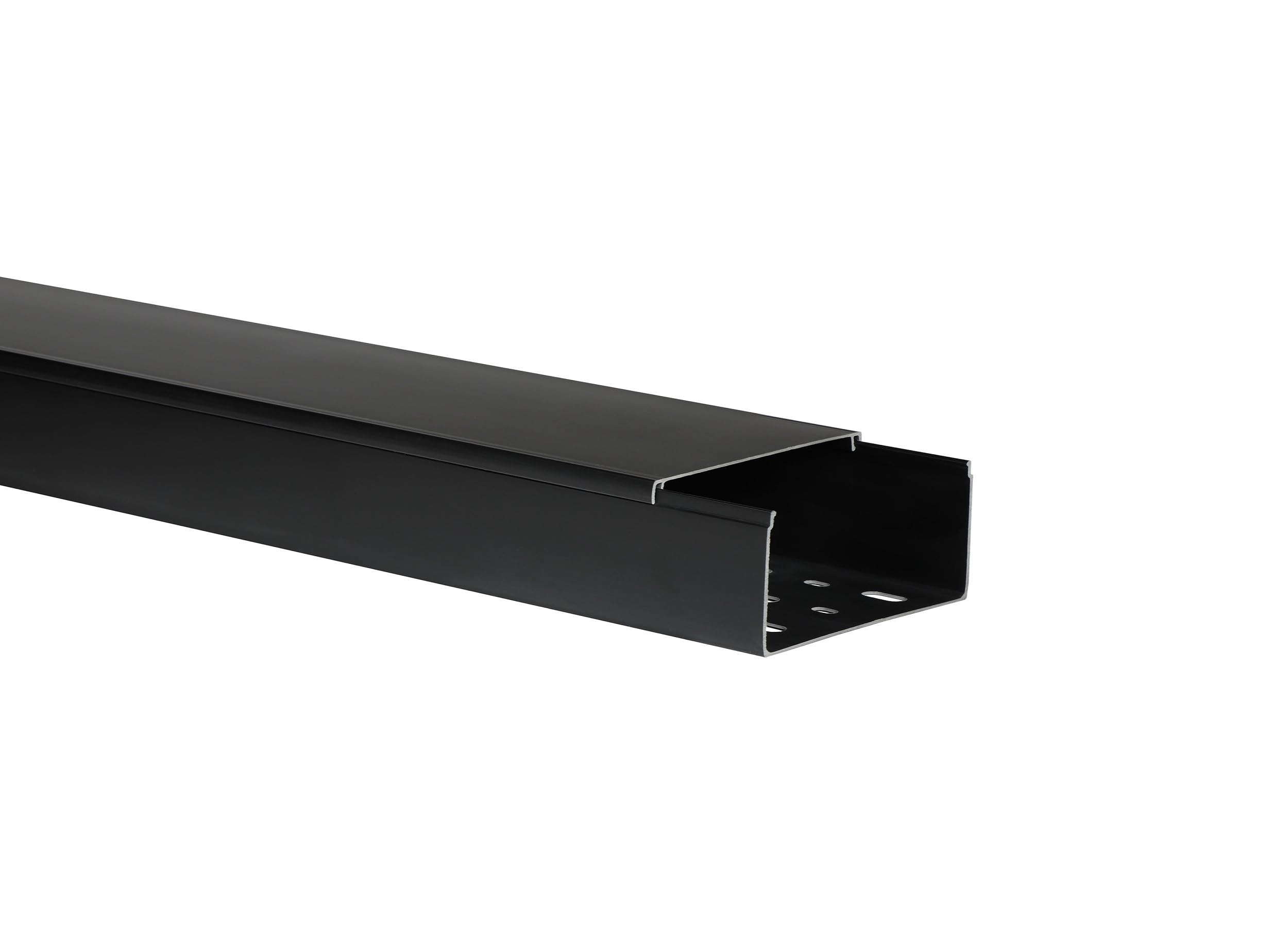 Goulotte électrique 90x40mmm Vendue avec 2 Cache de Fin Noir