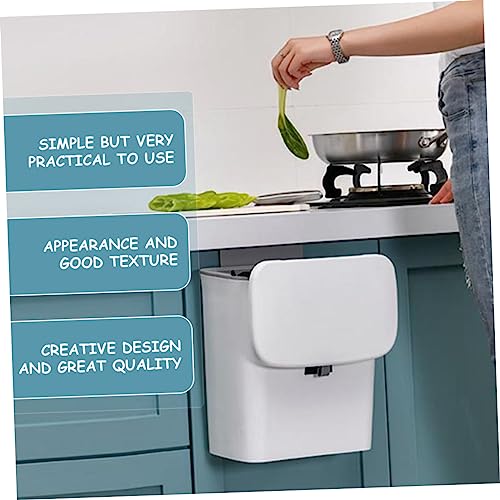 Caneca de basura rectangular blanca de plástico pared miniatura 5